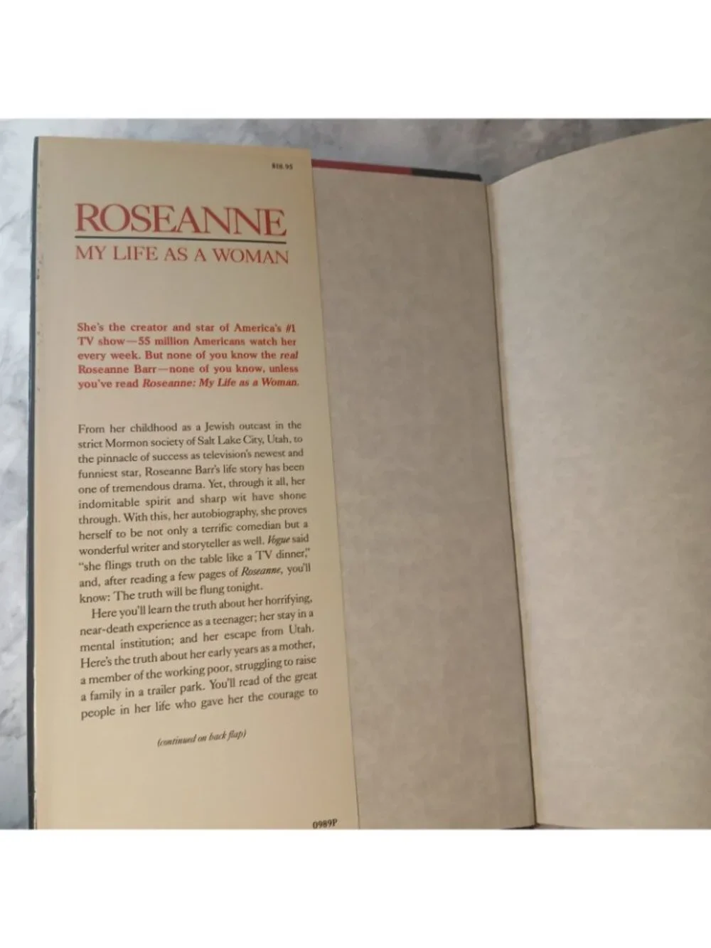 Roseanne : My Life as a Woman by Roseanne Barr (1989, Hardcover)